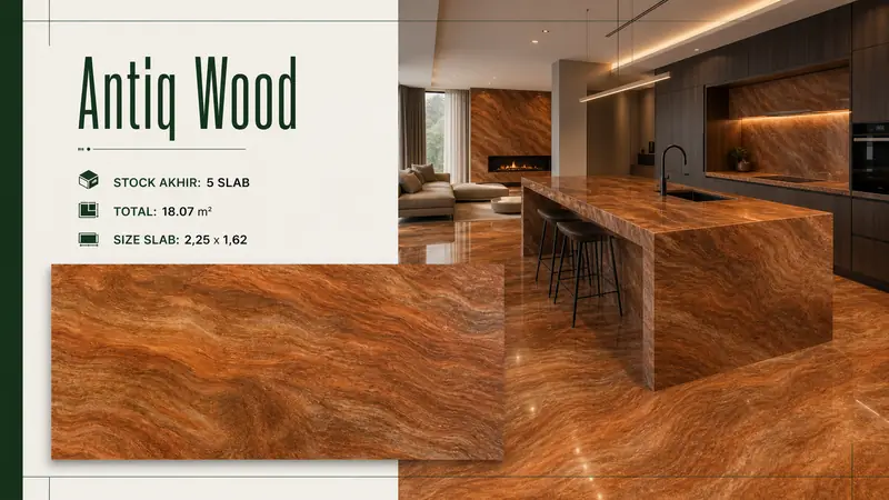Desain material Antiq Wood