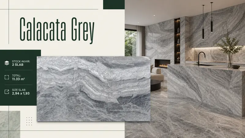 Desain material Calacata Grey