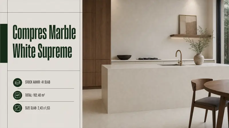 Desain material Compres Marble White Supreme