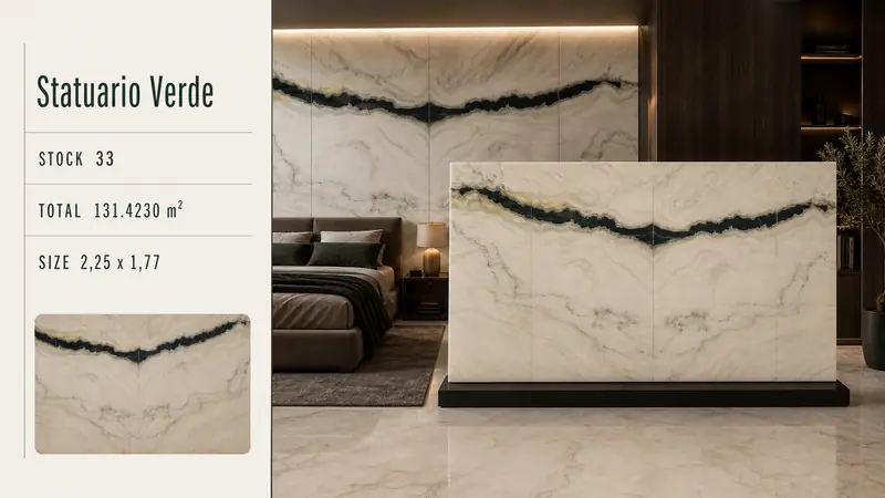Desain material Statuario Verde