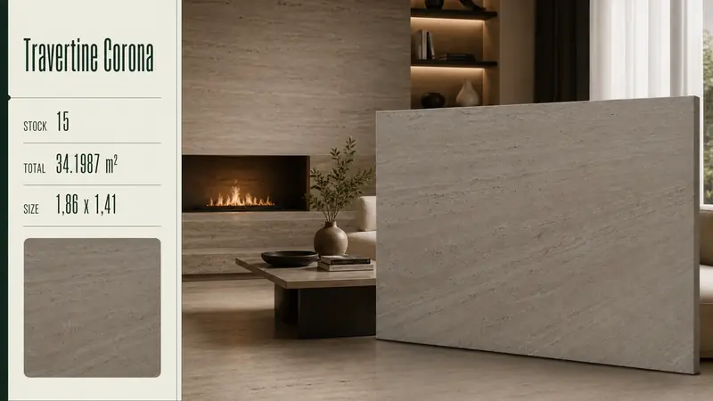 Desain material Travertine Corona