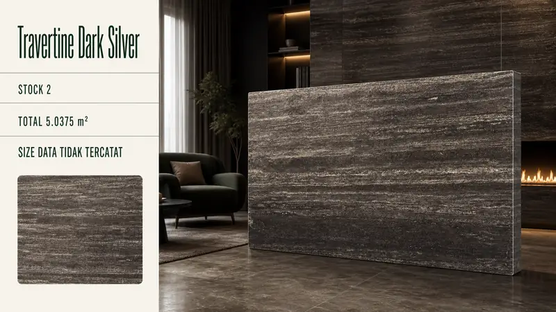 Desain material Travertine Dark Silver