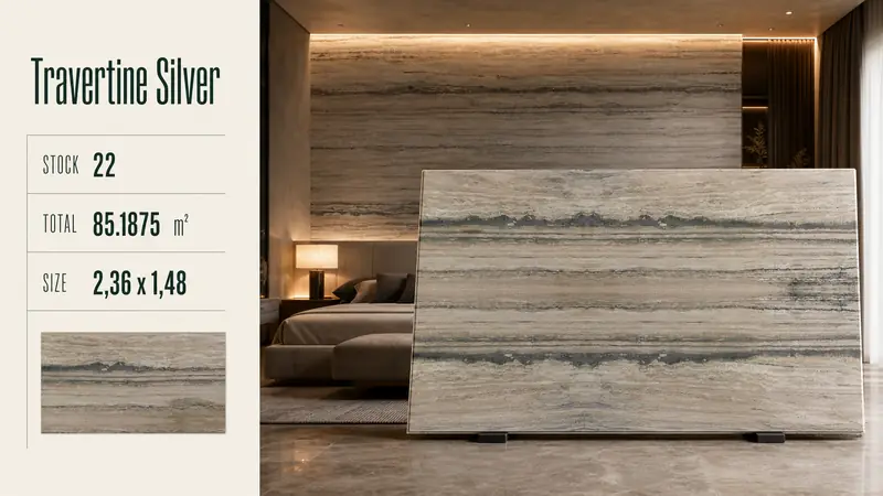 Desain material Travertine Silver