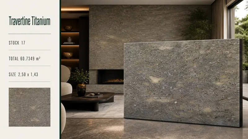 Desain material Travertine Titanium